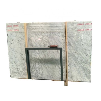 Wholesale price processed floor tile polished light gray Carrara marble